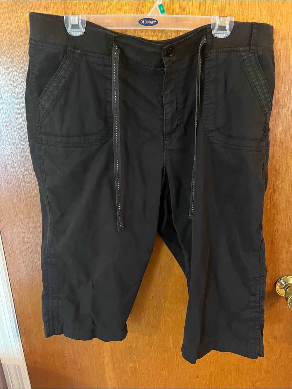 Gloria Vanderbilt Black Women's Bermuda Shorts with Drawstring